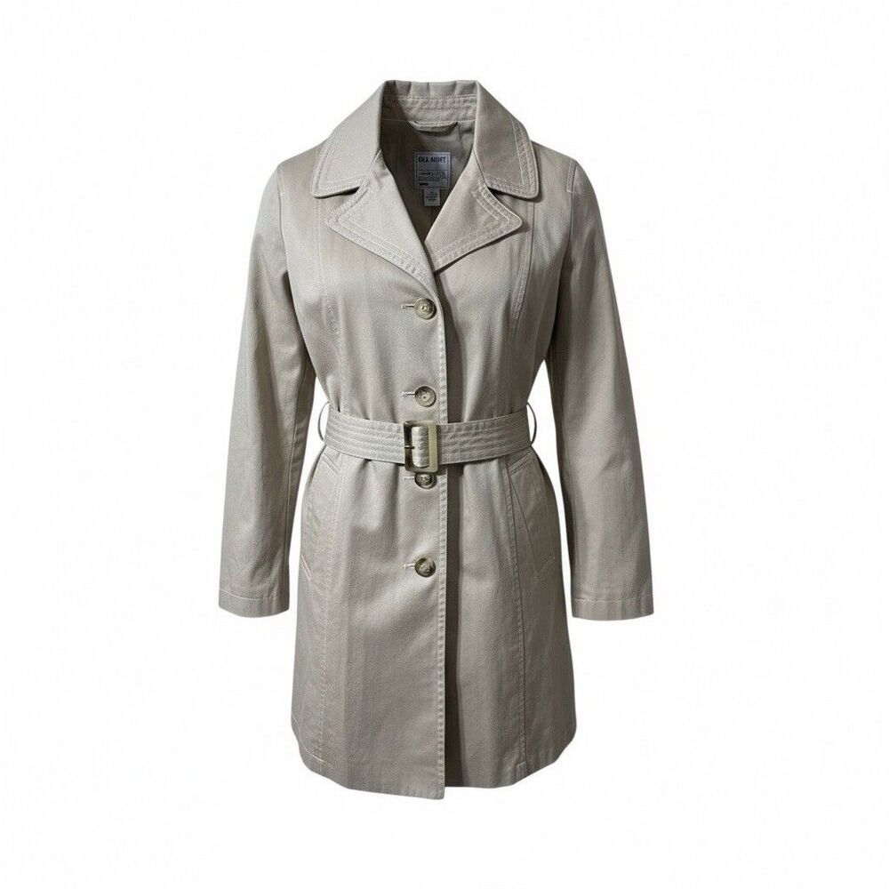 Vintage 2005 Y2K Old Navy Khaki Trenchcoat Size XL Belt Mid Length Preppy